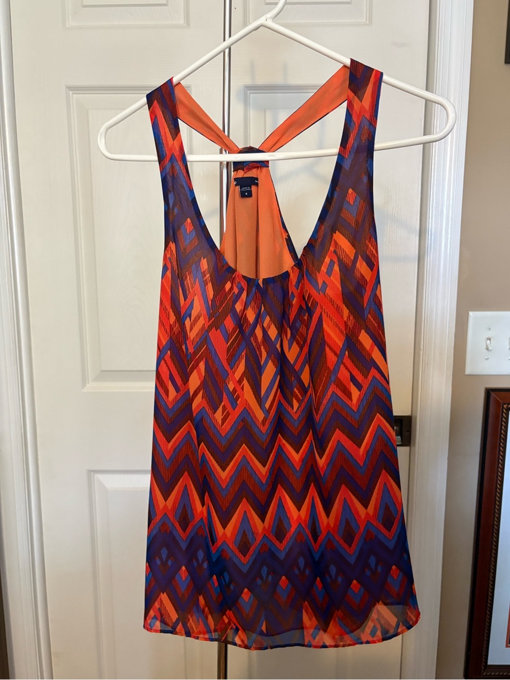 Patterned Racerback Blouse